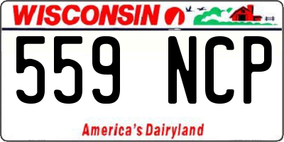 WI license plate 559NCP