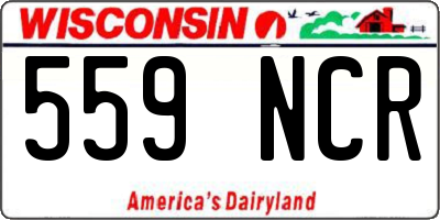 WI license plate 559NCR