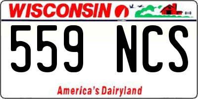 WI license plate 559NCS