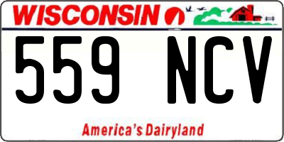 WI license plate 559NCV