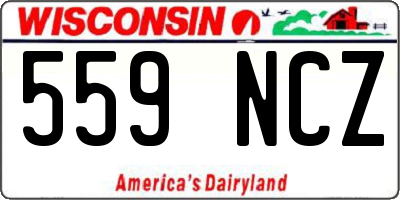 WI license plate 559NCZ