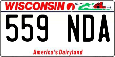 WI license plate 559NDA
