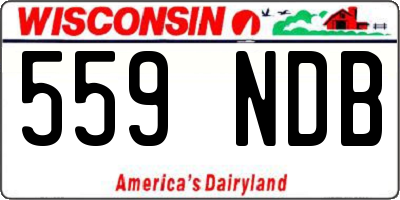 WI license plate 559NDB