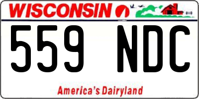 WI license plate 559NDC