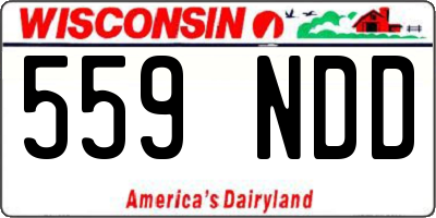 WI license plate 559NDD