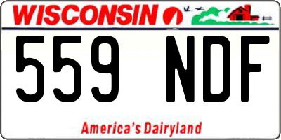 WI license plate 559NDF