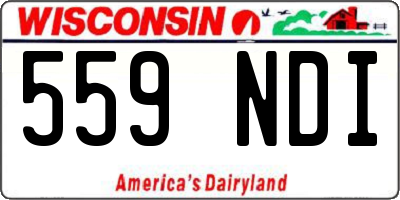 WI license plate 559NDI