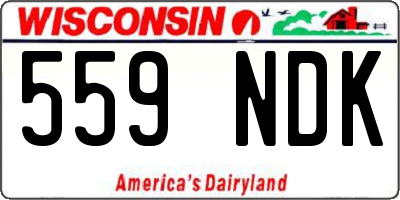 WI license plate 559NDK