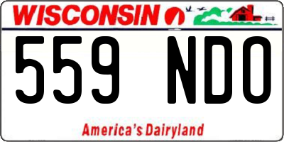 WI license plate 559NDO