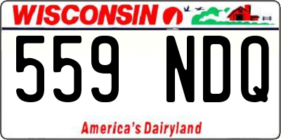 WI license plate 559NDQ