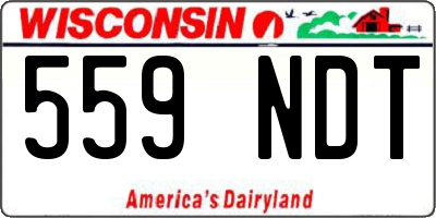 WI license plate 559NDT