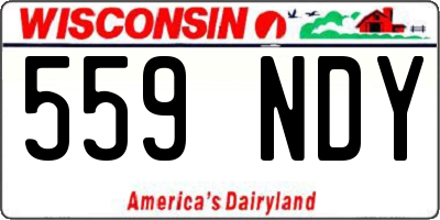 WI license plate 559NDY