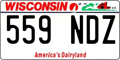 WI license plate 559NDZ
