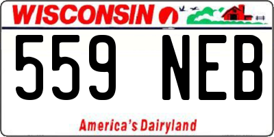 WI license plate 559NEB