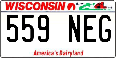WI license plate 559NEG