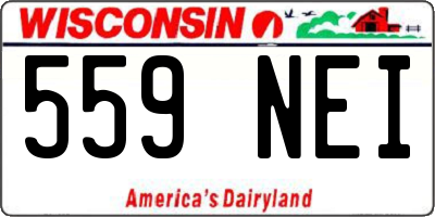 WI license plate 559NEI
