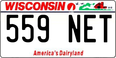 WI license plate 559NET