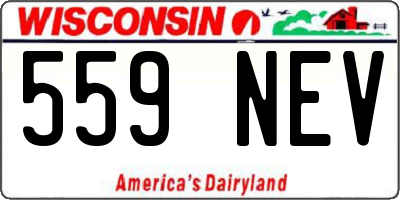 WI license plate 559NEV