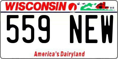WI license plate 559NEW