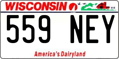 WI license plate 559NEY