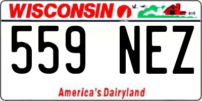 WI license plate 559NEZ