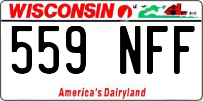 WI license plate 559NFF