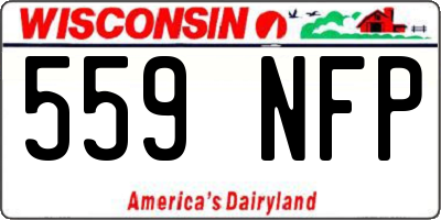 WI license plate 559NFP