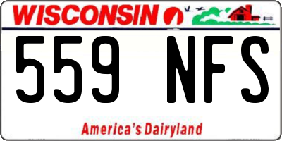 WI license plate 559NFS