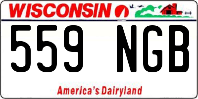 WI license plate 559NGB