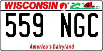 WI license plate 559NGC