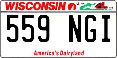 WI license plate 559NGI