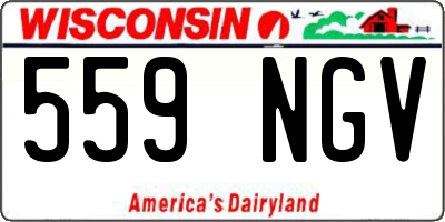 WI license plate 559NGV