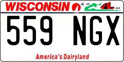 WI license plate 559NGX