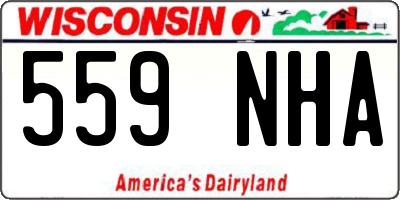 WI license plate 559NHA