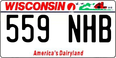 WI license plate 559NHB