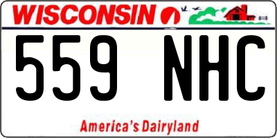 WI license plate 559NHC
