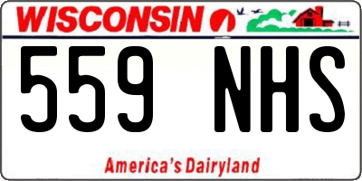 WI license plate 559NHS