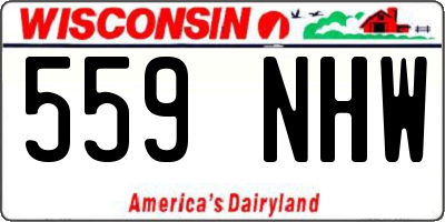 WI license plate 559NHW