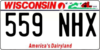 WI license plate 559NHX