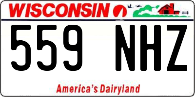 WI license plate 559NHZ