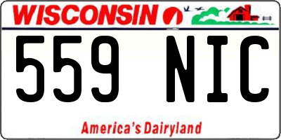 WI license plate 559NIC