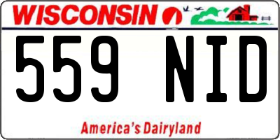 WI license plate 559NID