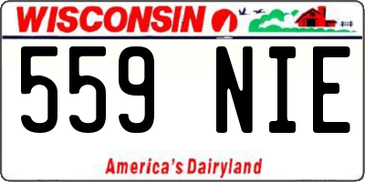 WI license plate 559NIE