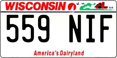 WI license plate 559NIF