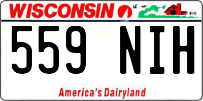 WI license plate 559NIH