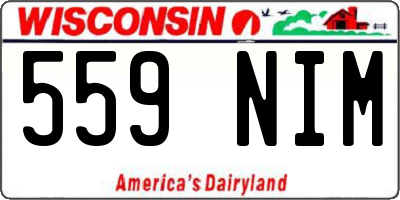 WI license plate 559NIM