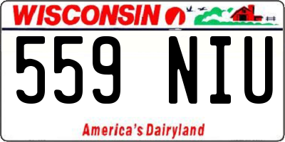 WI license plate 559NIU