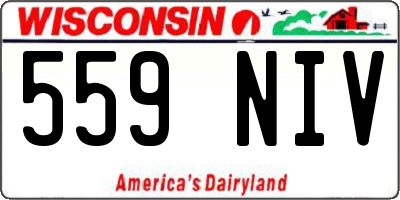 WI license plate 559NIV