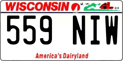 WI license plate 559NIW