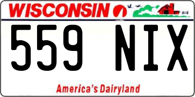 WI license plate 559NIX